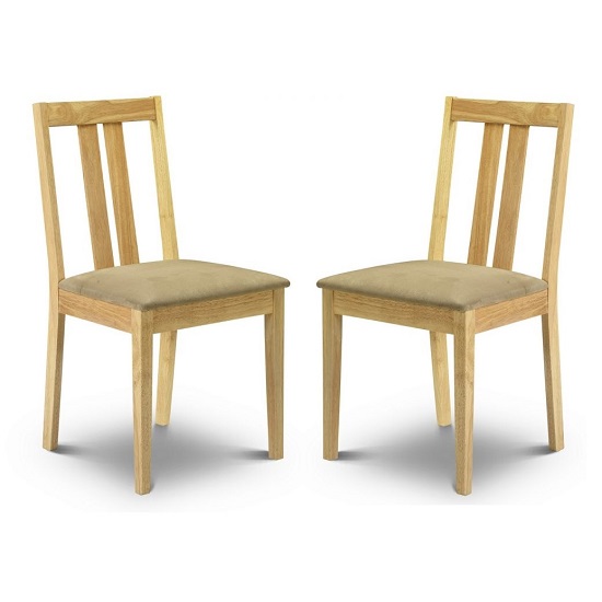 Product photograph of Ranee Wooden Dining Chairs In Natural Lacquered In A Pair from Furniture in Fashion