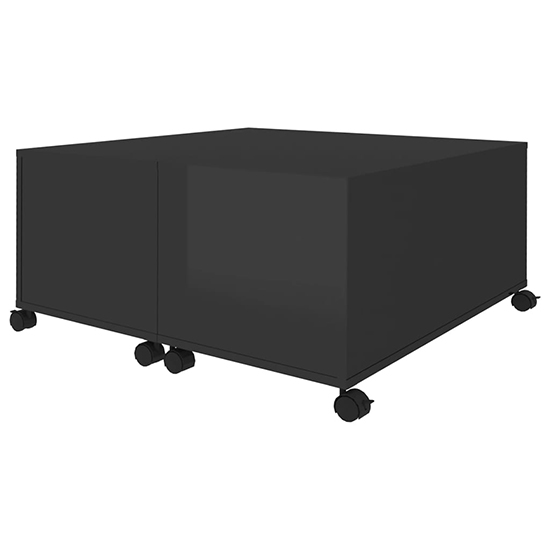 Katashi High Gloss Coffee Table With Castors In Black Furniture in