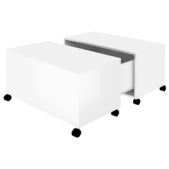 Katashi High Gloss Coffee Table With Castors In White_2
