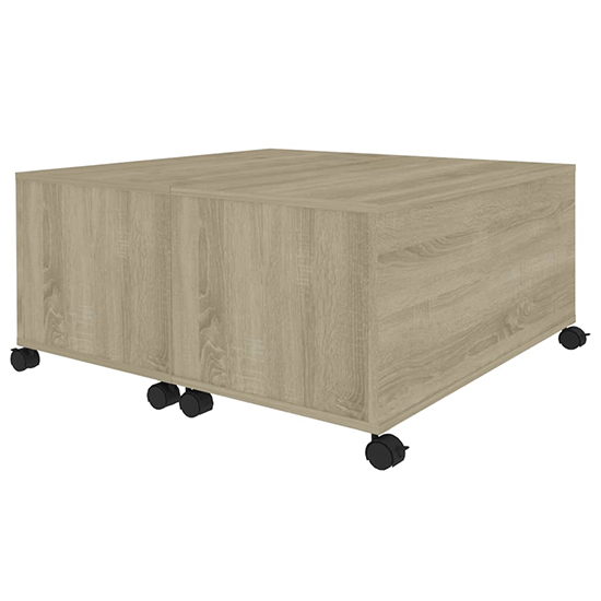 Katashi Wooden Coffee Table With Castors In Sonoma Oak