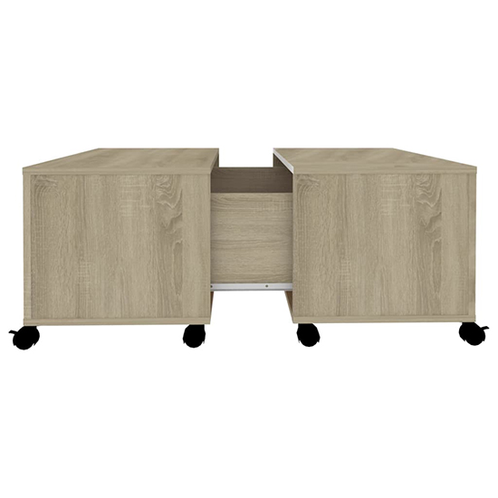 Katashi Wooden Coffee Table With Castors In Sonoma Oak