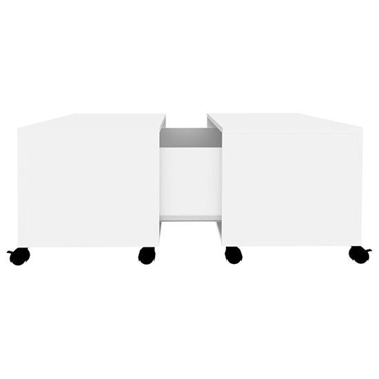 Katashi Wooden Coffee Table With Castors In White