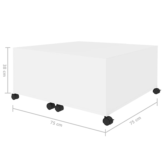 Katashi Wooden Coffee Table With Castors In White