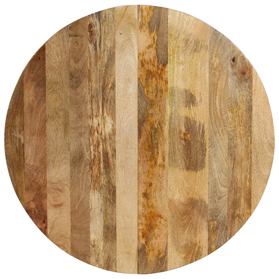 Katet Round Solid Mango Wood Dining Table In Natural