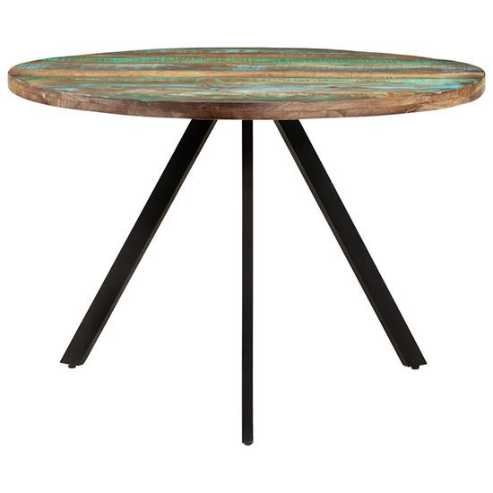 Katet Round Solid Reclaimed Wood Dining Table In Multi-Colour