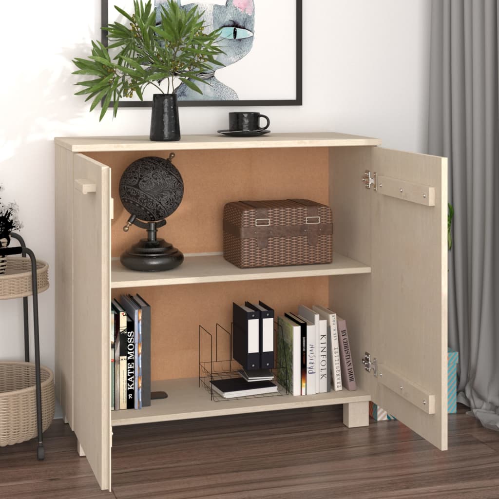 Kathy Solid Pinewood Sideboard With 2 Doors In Honey Brown_2