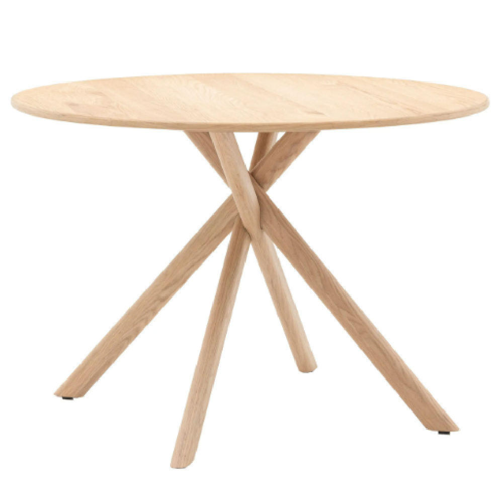 Katonah Wooden Round Dining Table In Natural