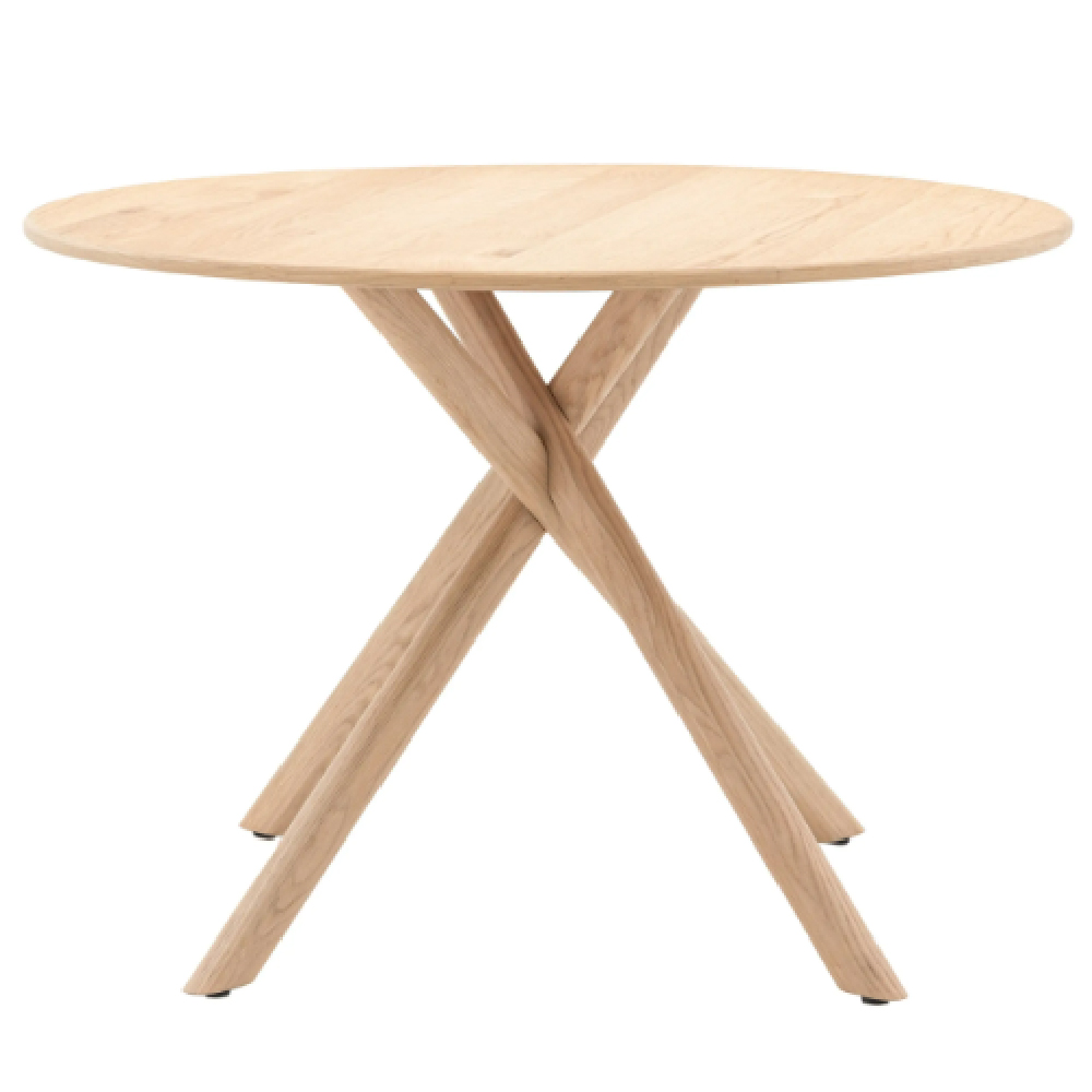 Katonah Wooden Round Dining Table In Natural