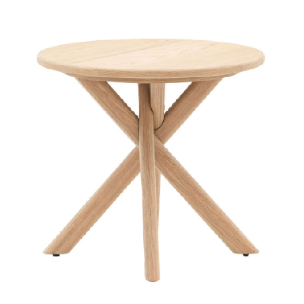 Katonah Wooden Round Side Table In Natural