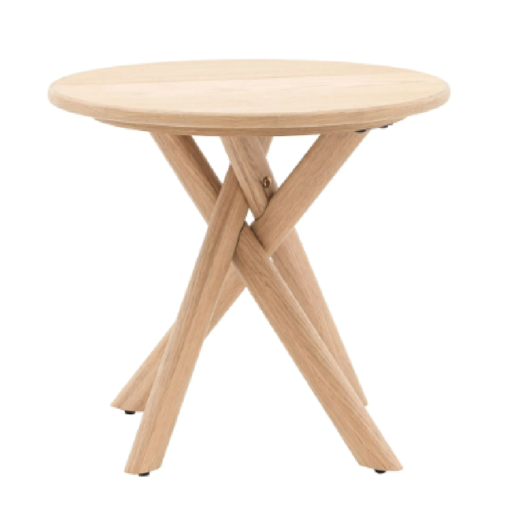 Katonah Wooden Round Side Table In Natural