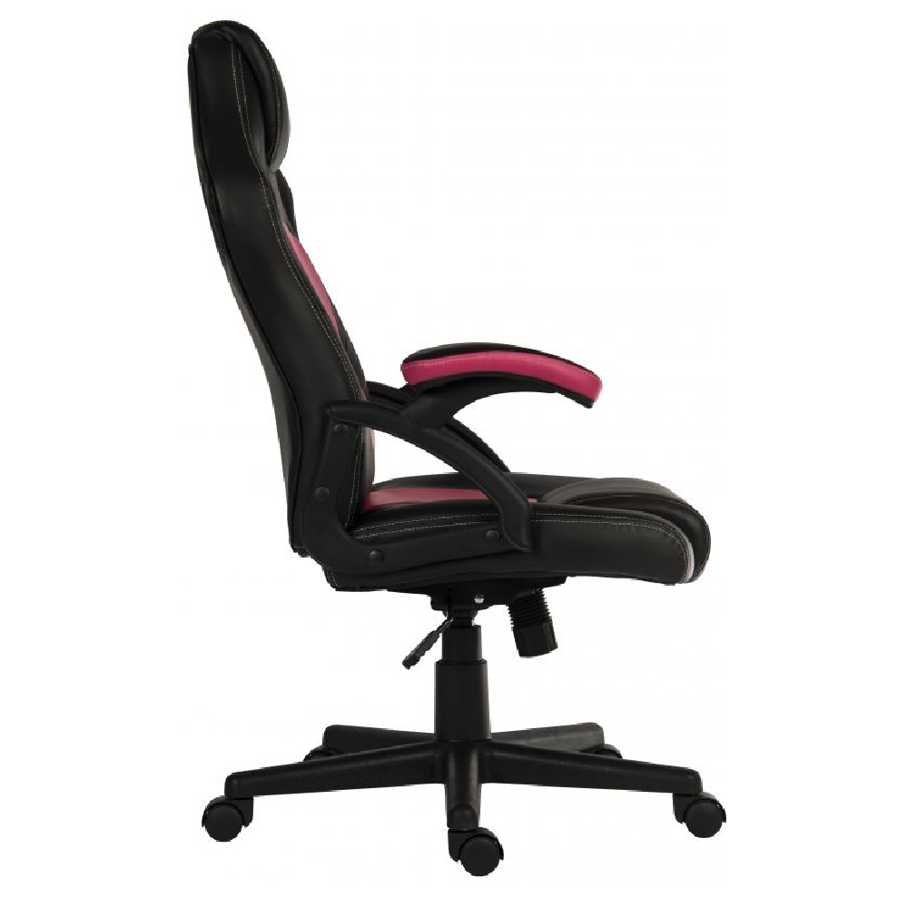 Katy Leather Home And Office Chair In Black and Pink
