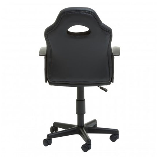 Katy Faux Leather Gaming Chair In Black And Blue_4