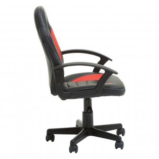 Katy Faux Leather Gaming Chair In Black And Red_3