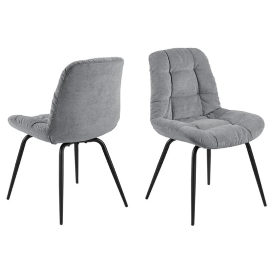 Photo of Katya grey fabric dining chairs in pair