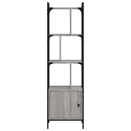 Kavala Wooden Bookcase With 3 Shelves 1 Door In Grey Sonoma Oak