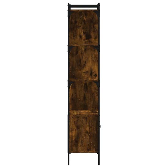 Kavala Wooden Bookcase With 3 Shelves 1 Door In Smoked Oak