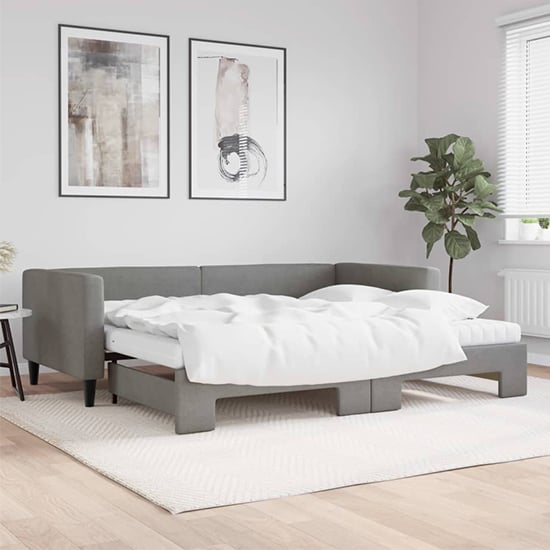Product photograph of Kavala Fabric Daybed With Guest Bed And Mattress In Dark Grey from Furniture in Fashion