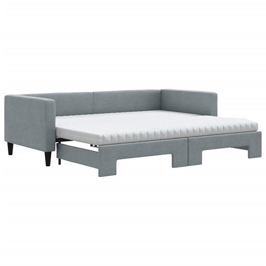 Kavala Fabric Daybed With Guest Bed And Mattress In Light Grey
