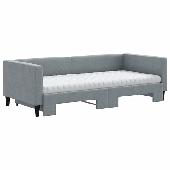 Kavala Fabric Daybed With Guest Bed And Mattress In Light Grey