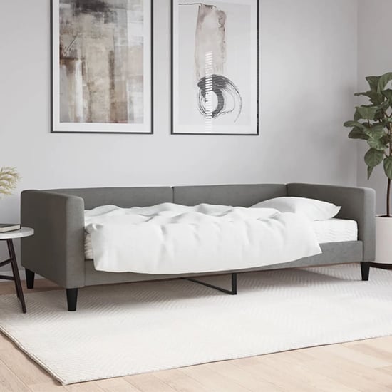 Kavala Fabric Daybed With Mattress In Dark Grey