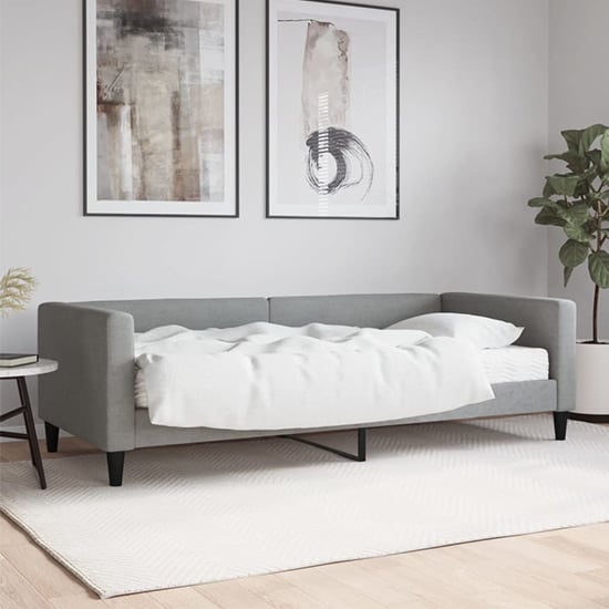 Kavala Fabric Daybed With Mattress In Light Grey