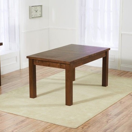 Kaveh 150cm Extending Wooden Dining Table In Dark Oak_2