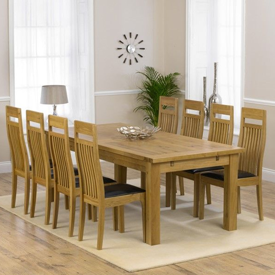 Kaveh Large Wooden Extending Dining Table In Oak_3