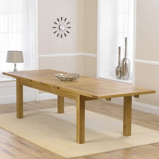 Kaveh Large Wooden Extending Dining Table In Oak