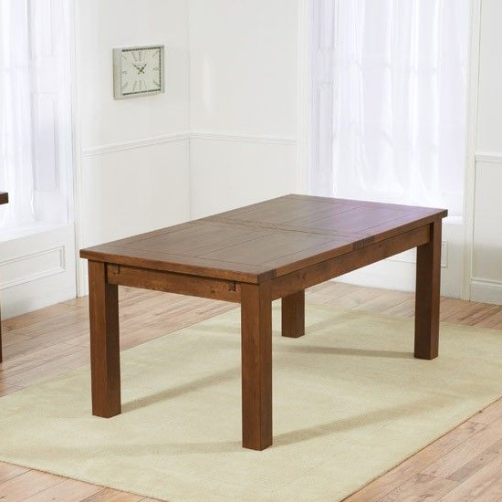 Kaveh Medium Wooden Extending Dining Table In Dark Oak ...