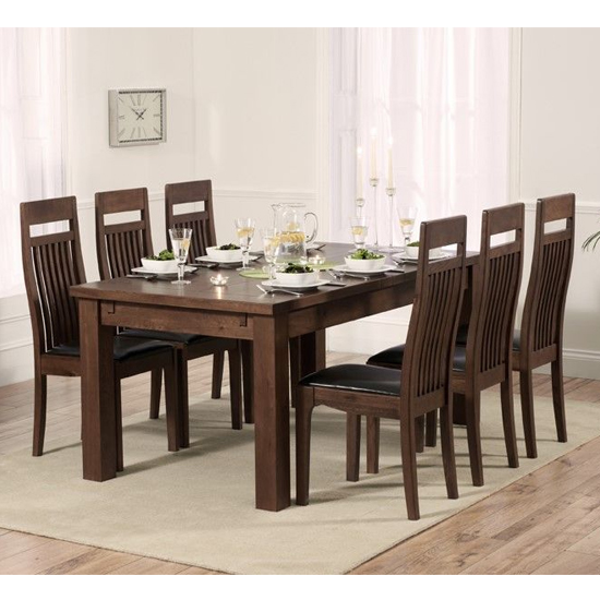 Kaveh 180cm Extending Wooden Dining Table In Dark Oak_3