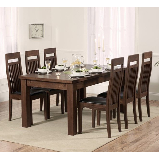 Kaveh Medium Wooden Extending Dining Table In Dark Oak Sale