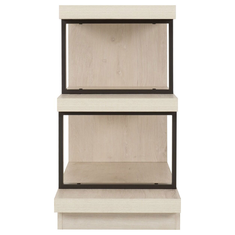 Kaviole Woodne TV Stand with 1 Door in Light Oak and Black
