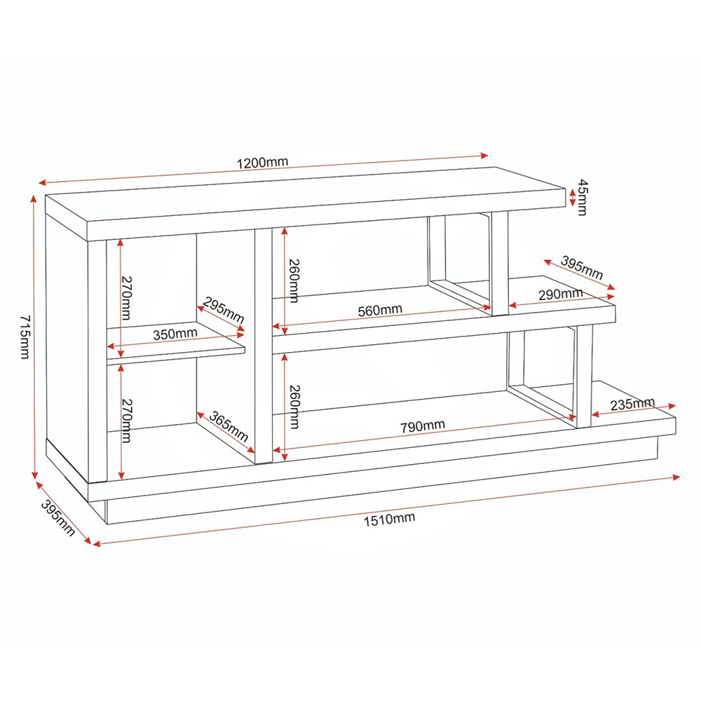 Kaviole Woodne TV Stand with 1 Door in Light Oak and Black
