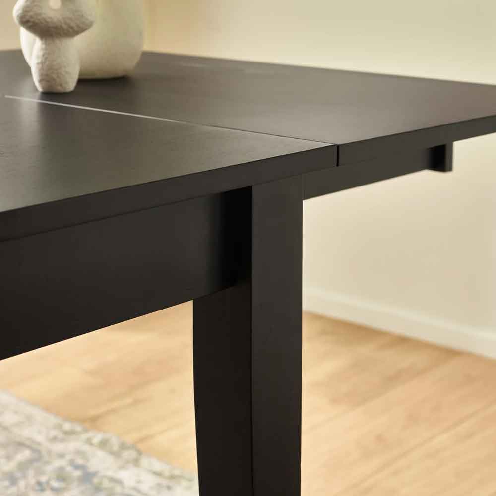 Kavioxa Wooden Extending Dining Table in Satin Black