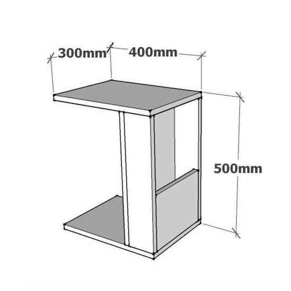 Kavira Wooden Side Table with Magazine Rack in White