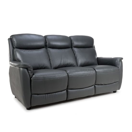 Product photograph of Kavon Leather Match 3 Seater Sofa In Grey from Furniture in Fashion