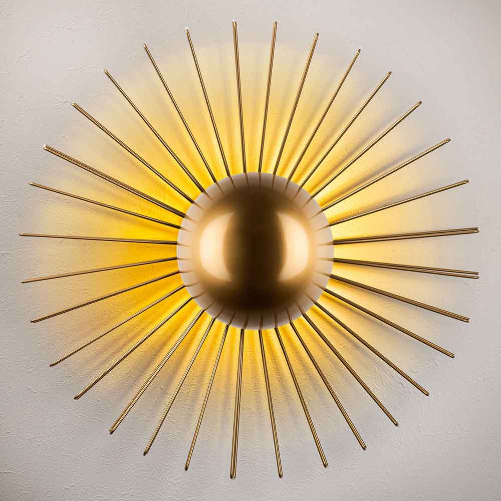 Kaya Large Metal Semi-Flush Ceiling Light in Gold