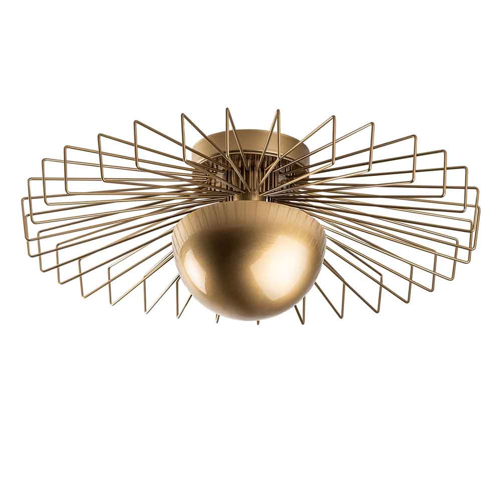 Kaya Large Metal Semi-Flush Ceiling Light in Gold