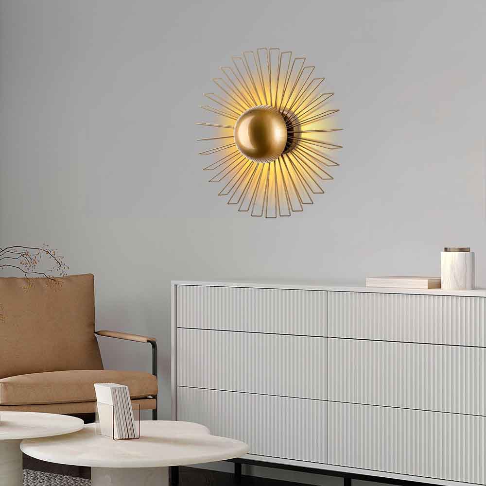 Kaya Large Metal Semi-Flush Wall Light in Gold