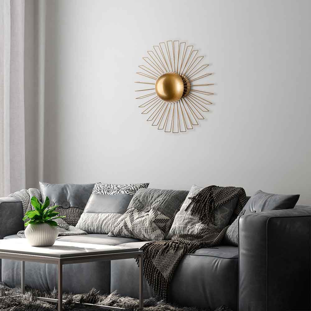 Kaya Large Metal Semi-Flush Wall Light in Gold