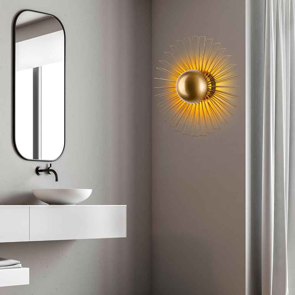 Kaya Large Metal Semi-Flush Wall Light in Gold