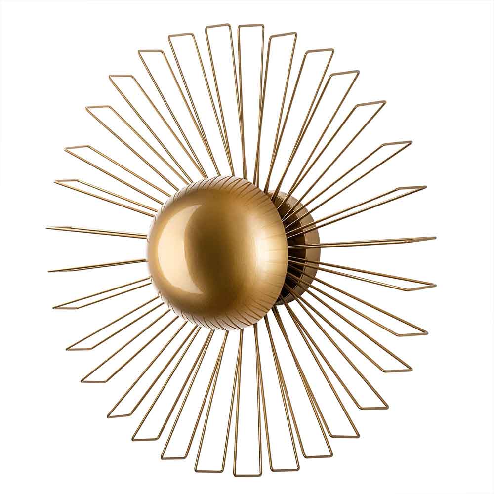 Kaya Large Metal Semi-Flush Wall Light in Gold