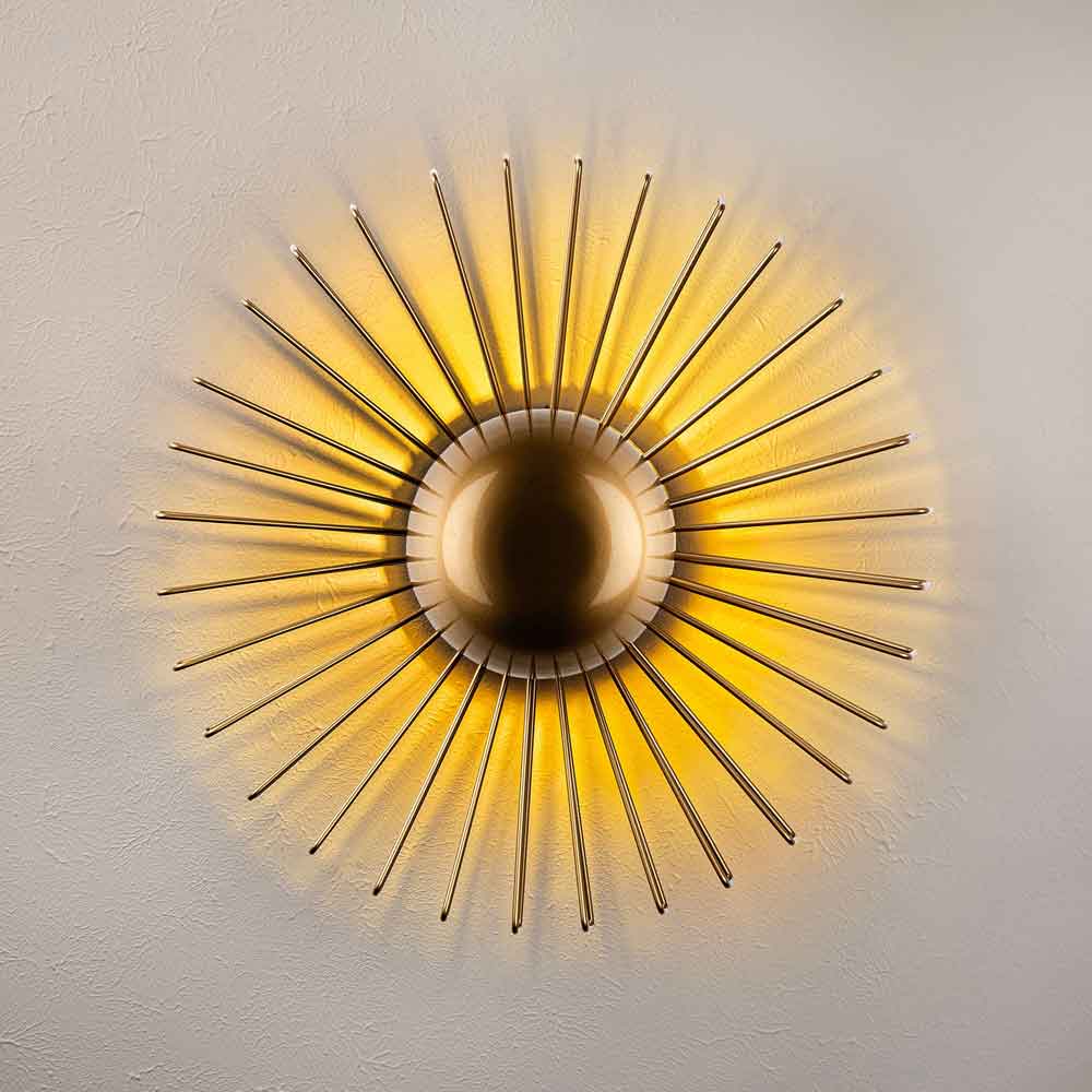 Kaya Small Metal Semi-Flush Ceiling Light in Gold