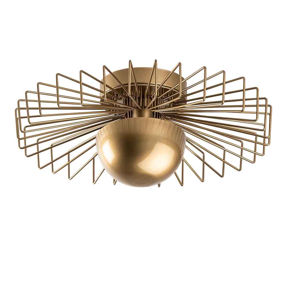 Kaya Small Metal Semi-Flush Ceiling Light in Gold