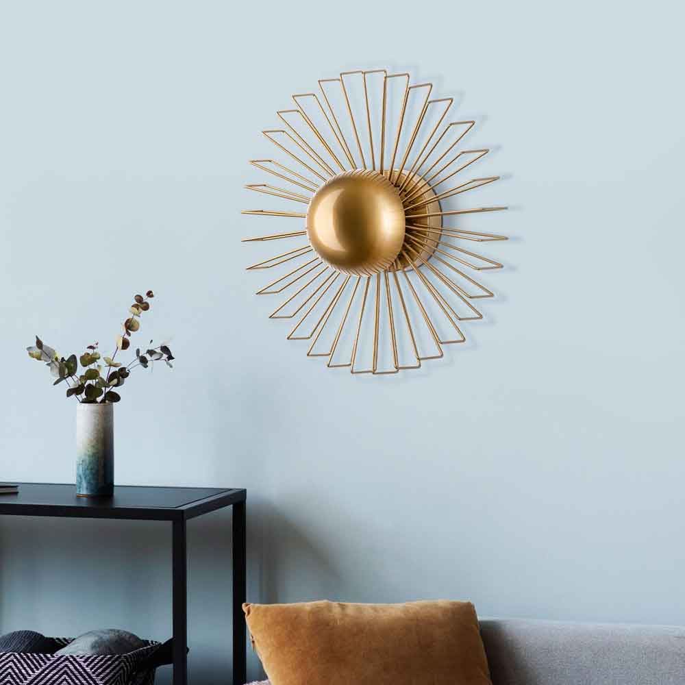 Kaya Small Metal Semi-Flush Wall Light in Gold