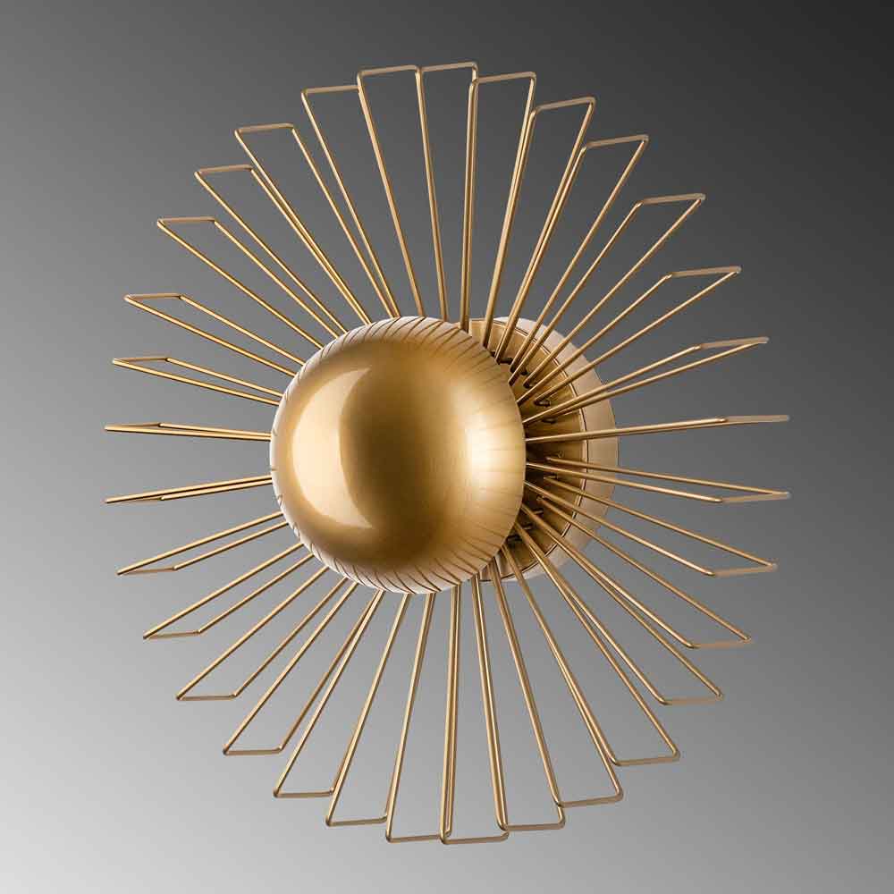 Kaya Small Metal Semi-Flush Wall Light in Gold