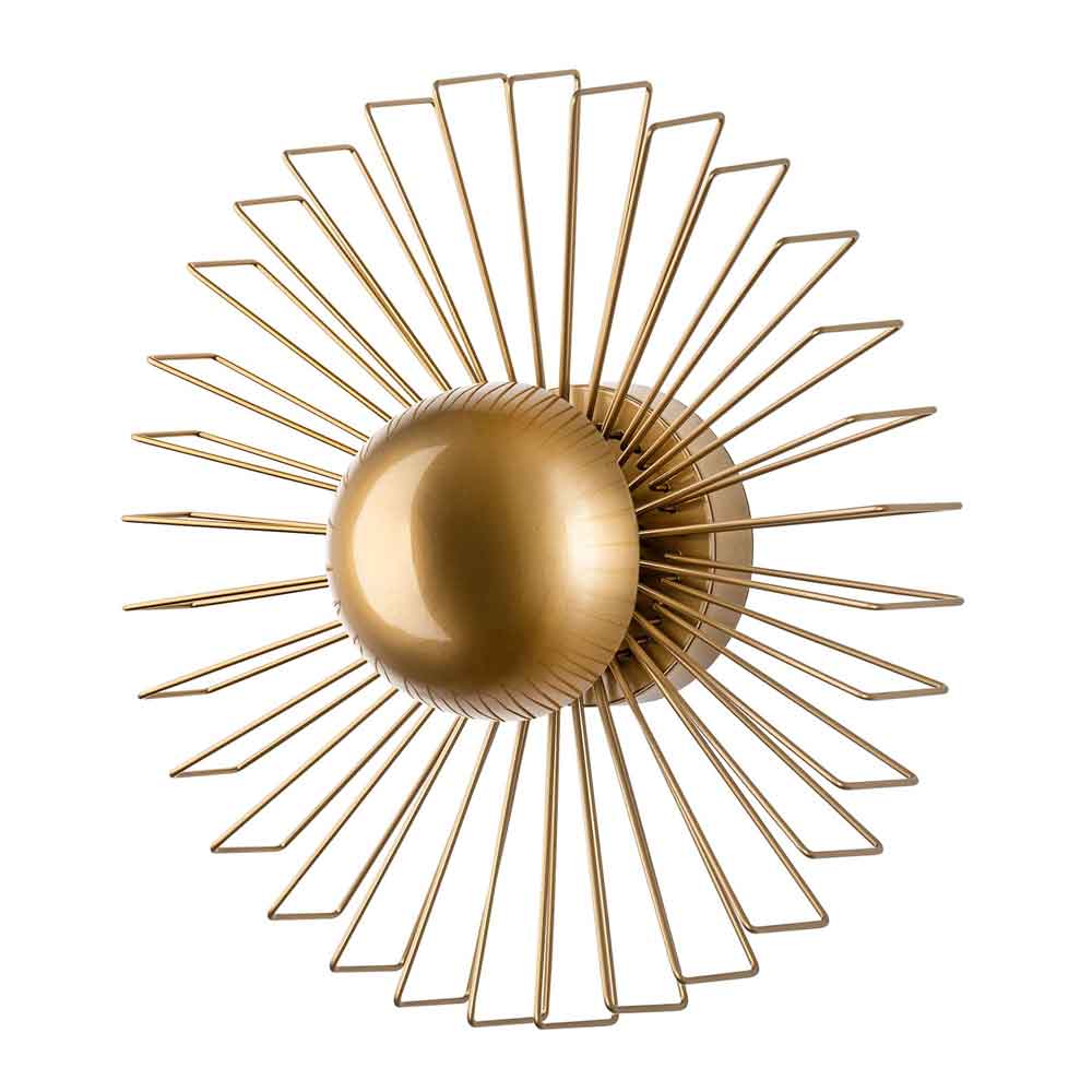 Kaya Small Metal Semi-Flush Wall Light in Gold