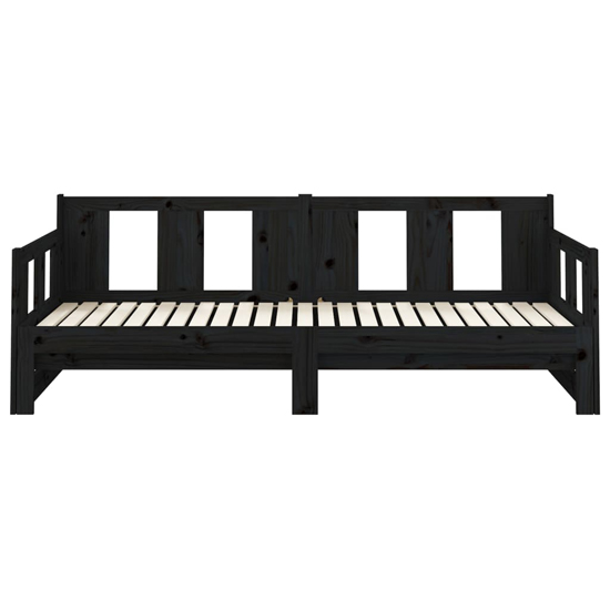 Kayin Pine Wood Pull-Out Single Day Bed In Black