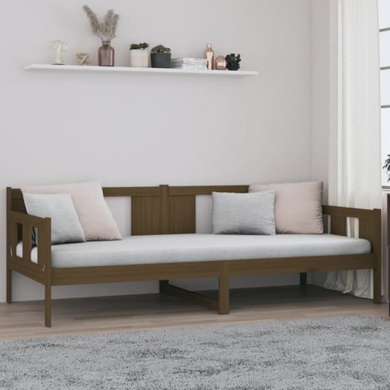 Product photograph of Kayin Pine Wood Single Day Bed In Honey Brown from Furniture in Fashion