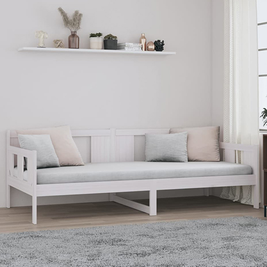 Photo of Kayin pine wood single day bed in white